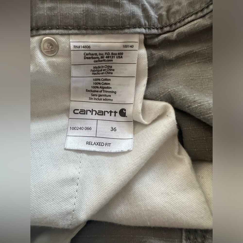 Carhartt Men's Relaxed Fit Gray Shorts~ Size: 36 - Picture 5 of 6